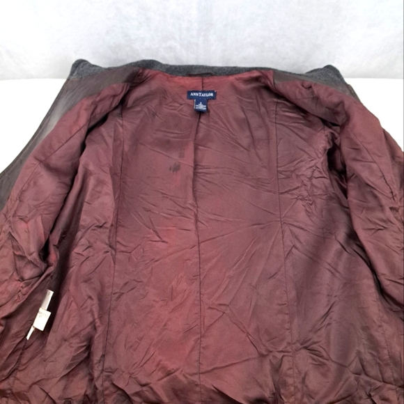 Vintage Ann Taylor Brown Leather Jacket, 1990's, Fleece lined hood, sz M - Picture 3 of 9